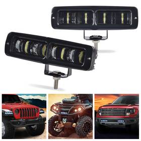 Gp-423 Gplusmotor 2x 6inch Led Work Light Bar Spot Pods Fog Lamp Offroad Driving Truck 4wd Suv Atv