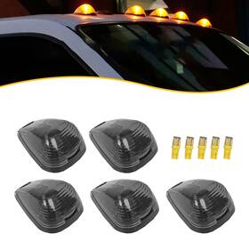 Crlcs9911bk Greatautopartsauxi 5x Amber Led Cab Roof Marker Lights Kit For 1999-16 Ford E-150 E-250 E-350 E-450
