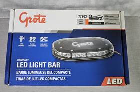 77803 Grote 089373014593 Compact Led Light Bar With Class I Magnetic Mount Amber 12v/24v