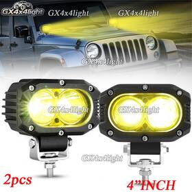 C14dy209 Gx4x4light 2pcs 4 Inch Yellow Led Work Lights Spot Pods Offroad Truck Atv Utv Driving Fog Lamps C14dy209 Gx4x4light 2pcs 4 Inch Yellow Led Work Lights Spot Pods Offroad Truck Atv Utv Driving Fog Lamps