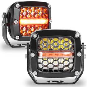 Mj-hc60w-b Gzminjie 3ftft 120w Led Pods Offroad Lights With Amber Turn Signal Marker Light