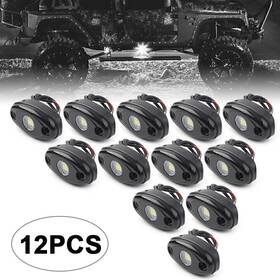 2057yf029x12 Gzyf For Rv Utv Atv 12x High Powe 9w White Led Rock Light Univrsal Underbody Lamp