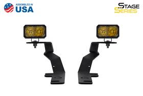 Ss3dtch-1037-dd6574-gbfg Headlightsdepot Stage Series 2 Inch Led Ditch Light Kit For 15-2020 Ford F-150 Pro Yellow Combo