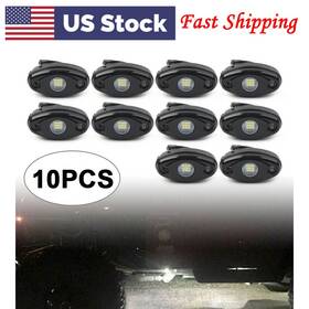 Hkseller-au 550728184815 10 Pcs White Led Rock Light For Jeep Truck Atv Suv Trail Rig Bar Lamp