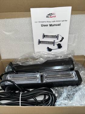 1002l Hl Auto 2 In One 1 Strobe Emergency Traffic Light Bar White