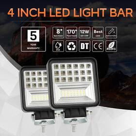 252w Hukyu 550732643148 4 Inch Led Spot Working Lights Square Shape Driving Lamp For Truck Atv Utv Boat