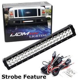 Ijdmtoy 35-115-aa2204-aa1105 21 Inch 120w Center White Side Strobe Led Light Bar Kit For Truck Suv Off-road