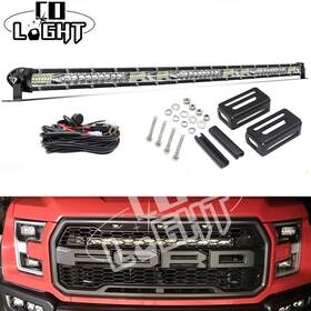 35-993 Ijdmtoy 150w 30 Inch Led Light Bar With Hidden Behind Grill Mounts Wiring For 2017-20 Raptor
