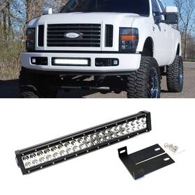 Fs35fs930 Ijdmtoy 120w 20 Inch Led Light Bar With Bumper Mount Bracket/wirings For 08-10 Ford F250 F350