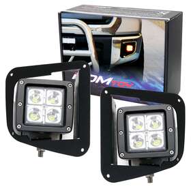 Fs70fs219-amber Ijdmtoy Amber Led Cubic Pod Fog Light Kit With Brackets Wiring For 2014-21 Toyota Tundra