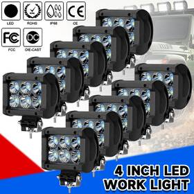 Ikaufen 980595086477 10pcs 4inch Led Work Light Bar Spot Pods Fog Lamp Offroad Driving Truck Suv Atv
