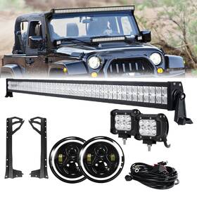 Cra54682 Ironwalls 52 Inch 4 Led Light Bar Pods Headlights Mount Bracket Kit For Jeep Wrangler Tj Cra54682 Ironwalls 52 Inch 4 Led Light Bar Pods Headlights Mount Bracket Kit For Jeep Wrangler Tj