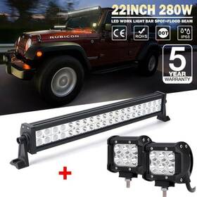 Cvg72276 Ironwalls 22 Inch 280w Dual-row Led Light Bar Combo Offroad Pickup Truck Suv 4wd Utv Boat