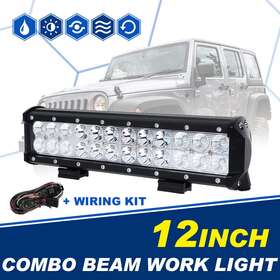 Ken230502 Ironwalls 12 Inch 72w Dual Row Led Work Light Bar Spot Flood Offroad Driving Lamp Pickup Suv