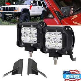 Kf-20190402-016-kfkghh Ironwalls 4 Inch 18w Led Work Light Bar Windshield Mount Bracket Fit For Jeep Cherokee Xj M Kf-20190402-016-kfkghh Ironwalls 4 Inch 18w Led Work Light Bar Windshield Mount Bracket Fit For Jeep Cherokee Xj M