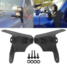 Kf-20190702-010-kksldhdj Ironwalls Pair Dual A-pillar Led Work Light Mounting Bracket For 18-24 Jeep Wrangler Jl