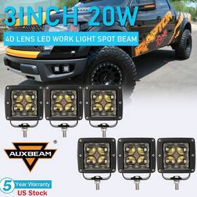 Nick155-slsjkd Ironwalls Auxbeam 6pcs 3 Inch Led Spot Cube Pods Offroad Fog Light For 17-up Ford F-150 Raptor