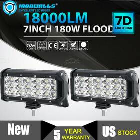 Nk-2544-1119 Ironwalls 7 Inch 180w Led Work Light Bar Spot Flood Cpmbo Driving Offroad Pickup Utv Atv Boat