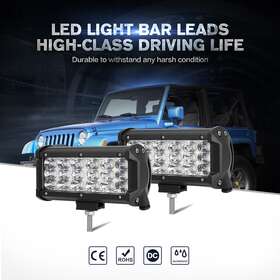 Sunsn00059 Ironwalls 2x Tri-row 7inch 180w Led Work Light Bar Flood Offroad Driving 4wd Truck Atv 6 Inch