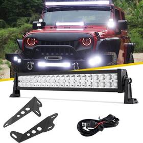 Tr-b5-240w Ironwalls 22 Inch Led Combo Light Bar Offroad Truck Hood Mount Bracket For Jeep Wrangler Jk