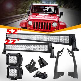 Uncleue000159 Ironwalls For Jeep Wrangler Jk 07-18 52 Inch Led Light Bar 22 280w 4 18w Mount Bracket Uncleue000159 Ironwalls For Jeep Wrangler Jk 07-18 52 Inch Led Light Bar 22 280w 4 18w Mount Bracket