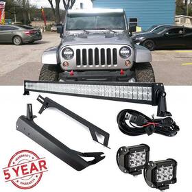 Uncleue000168 Ironwalls 52 Inch 700w And 4 18w Led Light Bar Pods Mount Bracket Kit For Jeep Wrangler Tj