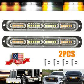 Jahyshow 883148502243 2x Amber White 24led Car Truck Beacon Warning Hazard Flash Strobe Light Brighter