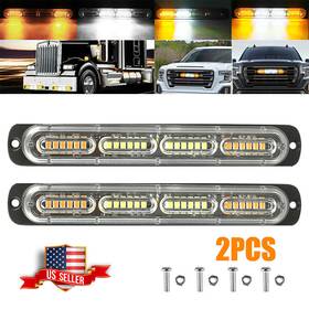 Jahyshow 883148502298 Amber White Led Car Truck Emergency Beacon Warning Hazard Flash Strobe Light New