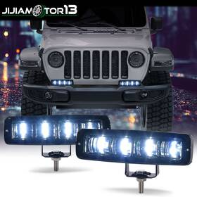 J-02flb0002abk Jijiamotor13 Fog Lamps Offroad Truck Suv Atv 12/24v 2pcs 6inch Led Work Lights Bar Spot Pods
