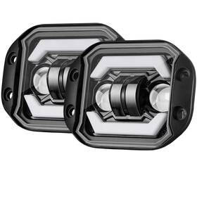 Jiqireng 702103730319 Flush Mount Led Pods With Drl 2pcs 5inch 80w Driving Lights Spot Flood Combo Be