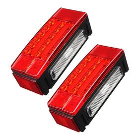 150593 Kac 2x Rear Trailer Truck Turn Brake Stop Tail Lights With Side 12v