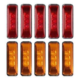 154782 Kac New Trailer 3 Led Light Double Bulls Eye Amber Clearance 12v 10x 3.9in