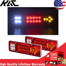 155062 Kac New Pair Warning Lamps 19 Led Turn Signal Taillamps Red Yellow White