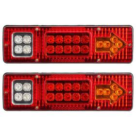458071 Kac Trailer Tail Lights Red White-amber Integrated Turn Signal Running Lamp 19 Led
