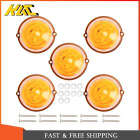 Adv506734 Kac 5pcs Truck Trailer Top 17 Led Yellow Warning Light Amber Roof Running