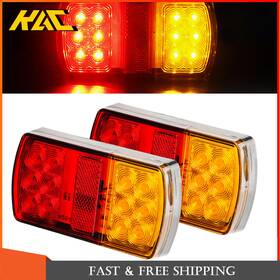 Adv506802 Kac 2pcs Amber Red Rear Brake Stop Truck Trailer Turn-signal-lights 12led Tail Light