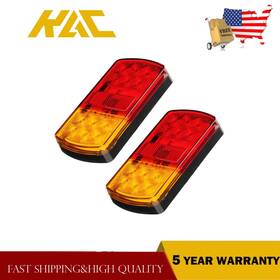 Spe531071 Kac Red Amber 12 Led Tail Light Truck Trailer Rear Brake Stop Turn-signal-lights Usa