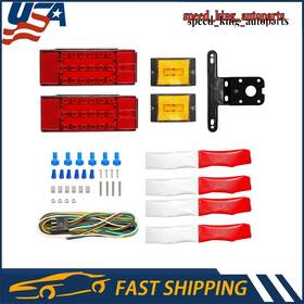 Spe531101 Kac 2x Rectangular Steering Brake Light Trailer Truck With Side For Campe 12v