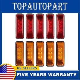 Srj156048941 Kac 10x 3.9 Inch Trailer 3 Led Light Double Bulls 12v Red And Yellow Amber Clearance
