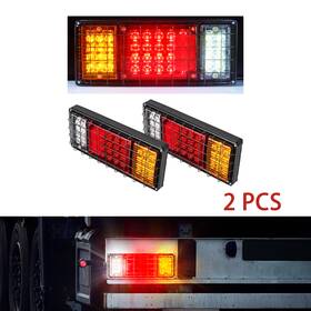 Top556562 Kac 2x Trailer Truck 40 Led Tri-color Turn Brake Reverse Rear Tail Lamp 12v Pair