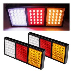 Top556579 Kac 2x Trailer Truck 60 Led Tri-color Turn Brake Reverse Rear Tail Lamp 12v Pair