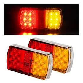 Top556616 Kac 2x Warning Lamps Bi-color 12 Led Round Arc Lamp 12v Pair