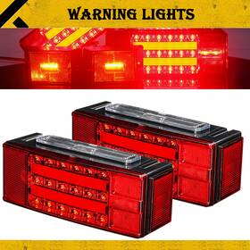 Yia408625 Kac 12v Rectangular Steering Brake Light Set With Side For Truck Campe Trailer