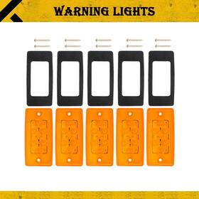Yia408670 Kac 5pcs Running Cab Marker-lights Truck Trailer Top 12v 6 Led Yellow Warning Light