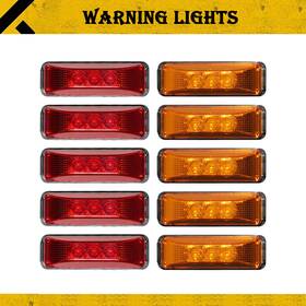 Yia408717 Kac 3.9 Inch New Quality Warning Lights 12v 10pcs 3-led Side Light 5 Red And Yellow