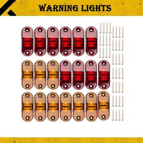 Yia408731 Kac 2.5 Inch Emergency Warning Trailer Lights 12v Marker Light Led 10pcs Amber Red