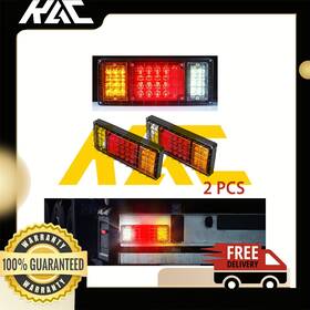 Zon556562 Kac 2x Trailer Truck 40 Led Tri-color Turn Brake Reverse Rear Tail Light 12v Pair