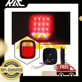 Zon556586 Kac 2x Trailer Truck 16 Led Tri-color Turn Brake Reverse Rear Tail Light 12v Pair