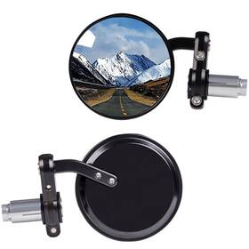 55-at651 Kawell Rear View Side Mirror Round Bar End Convex Hawk Eye Motorcycle