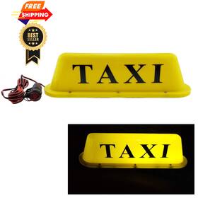 Keehui 699900173695 Yellow Shell Withtaxi Sign And Magnetic Whith Inch Taxi Letter